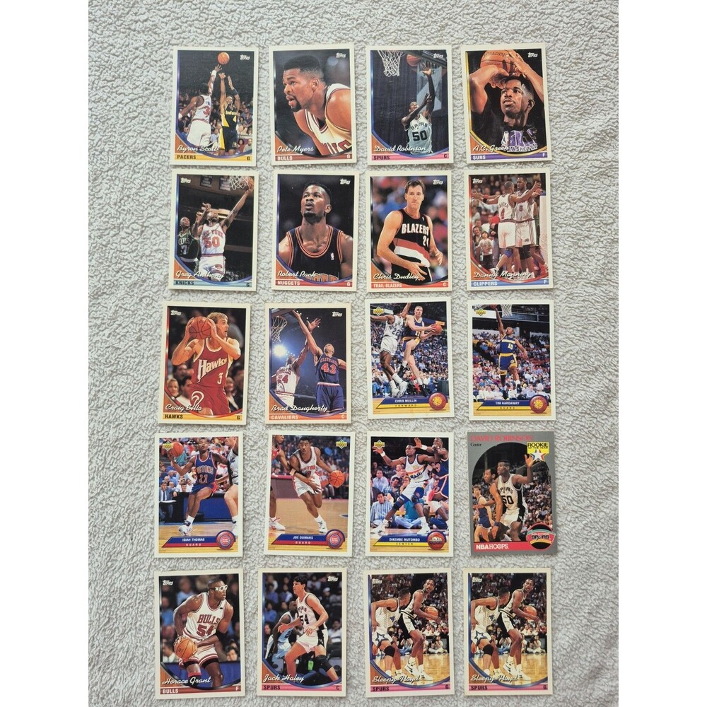 1990s Basketball Card Lot – David Robinson Isiah Thomas Dumars Mutombo Mullin